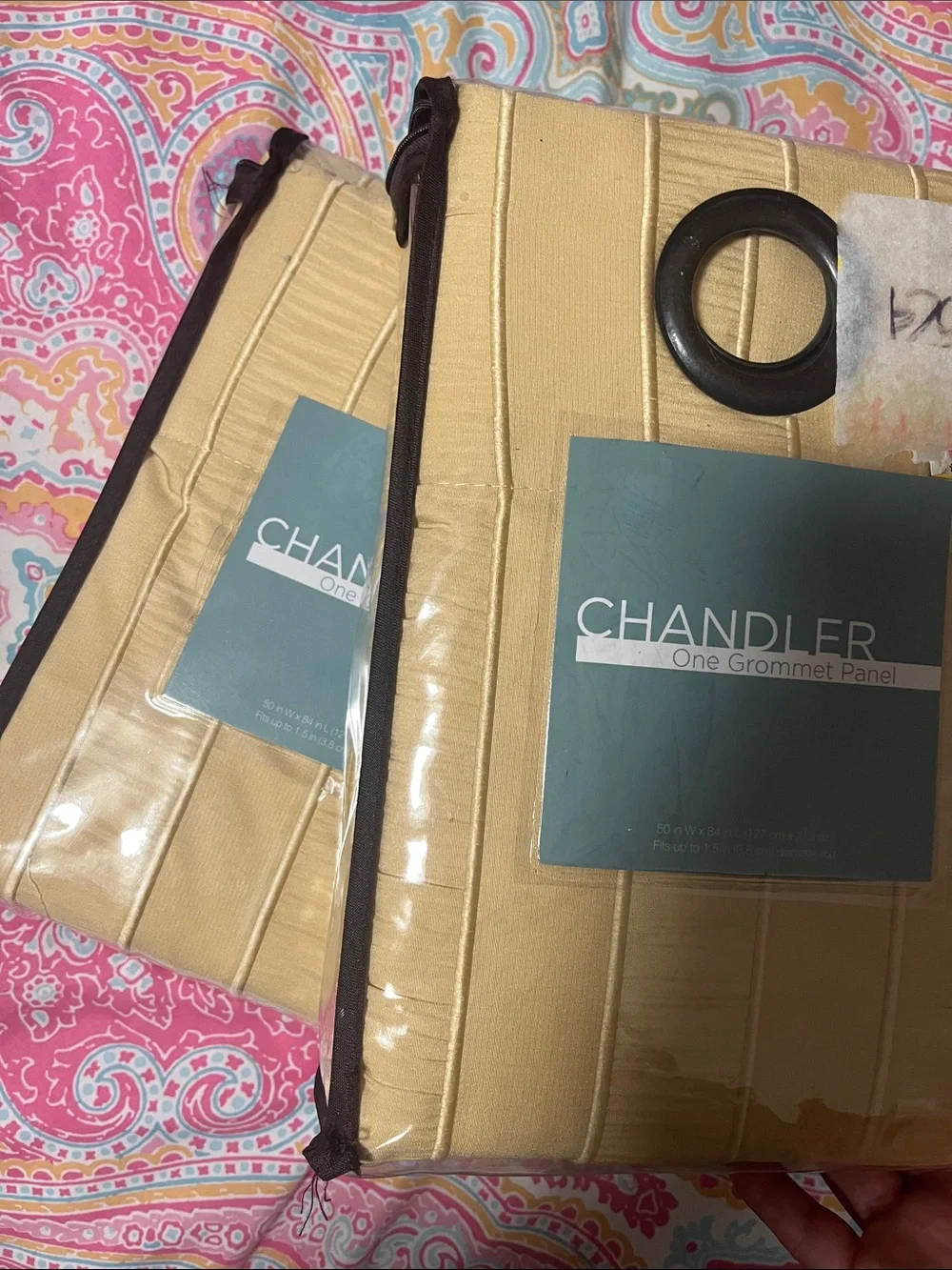 Chandler One Grommet Panel Curtain yellow mustard color.